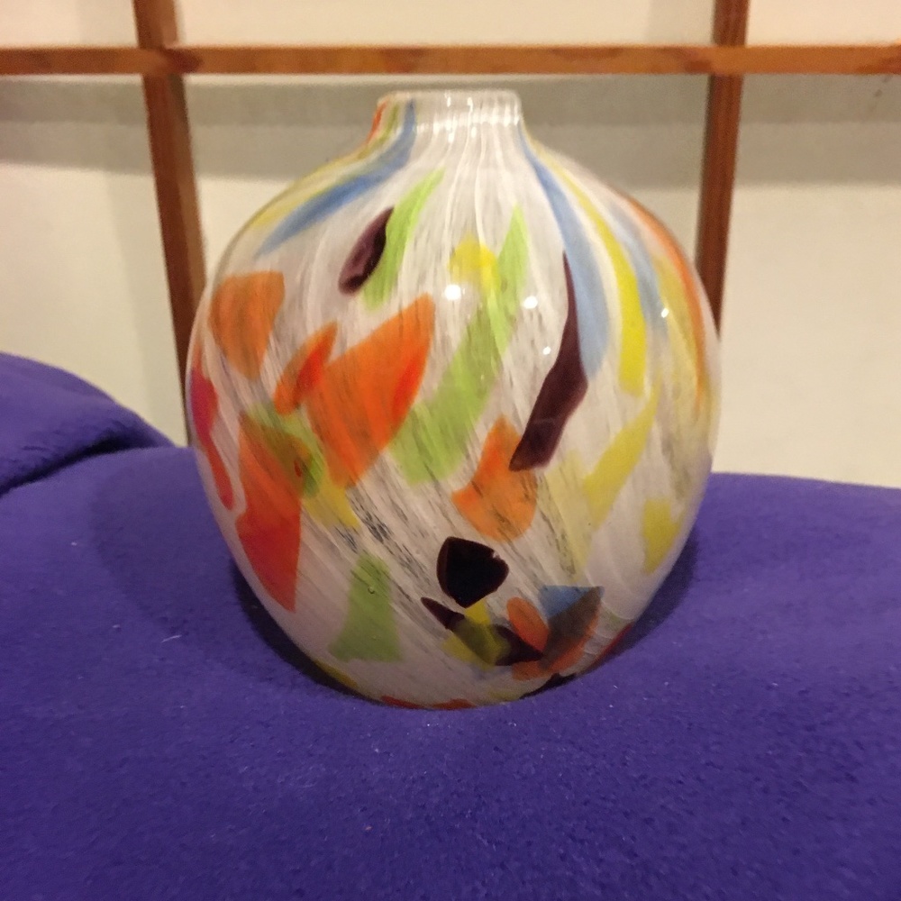 Modern Cased Glass Smaller Bulb Vase - Mint